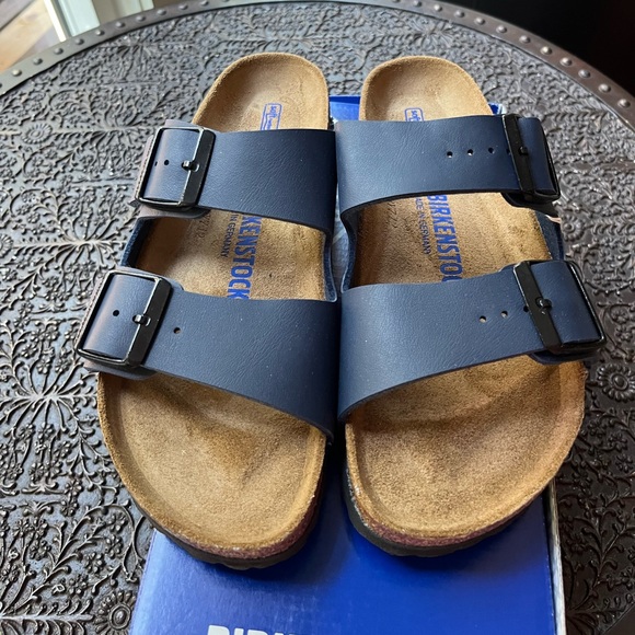 BIRKENSTOCK ARIZONA SOFT FOOTBED SANDALS IN BLUE 38 EU (7 US) narrow fit - Picture 9 of 12